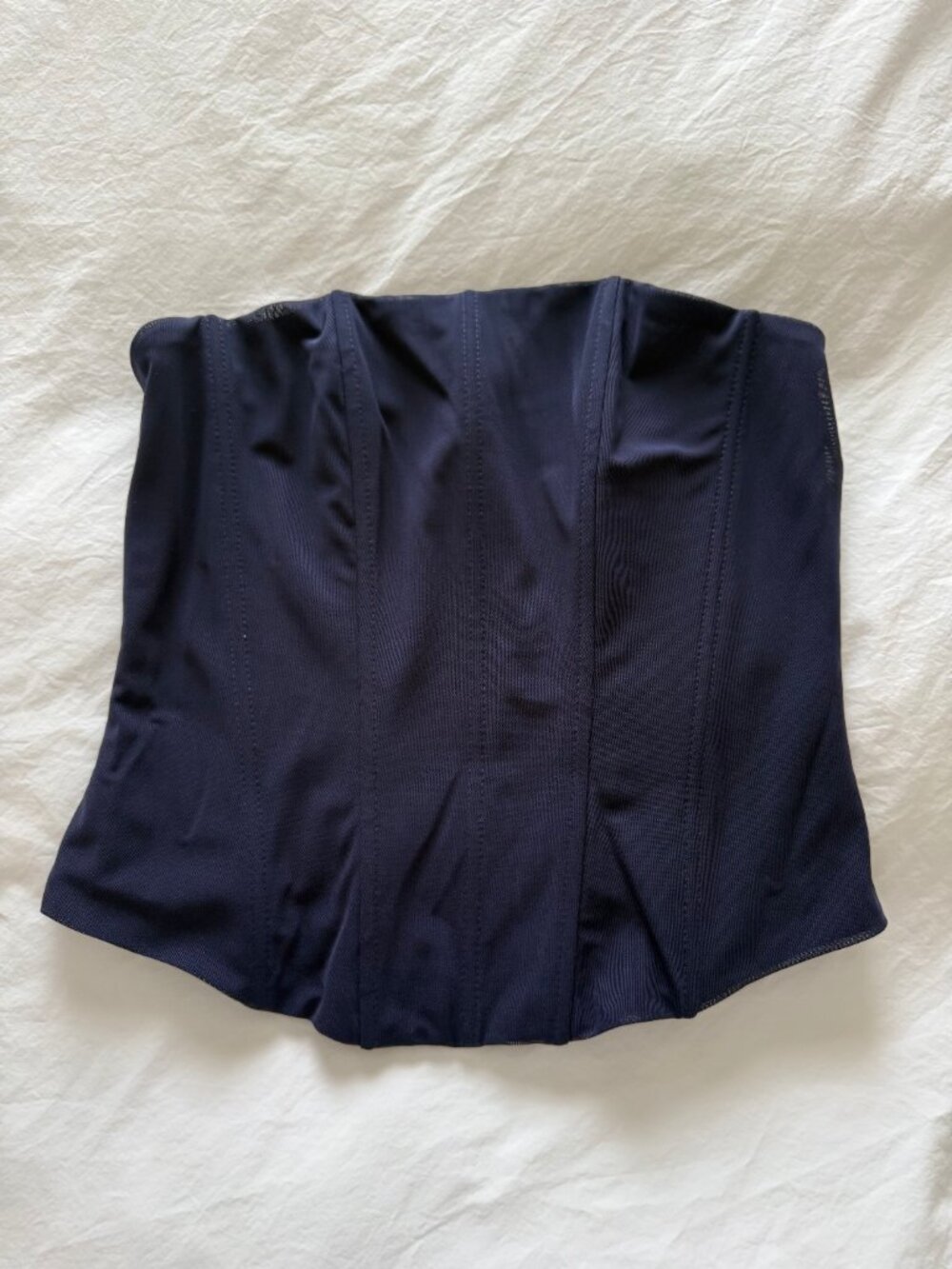 Mesh Navy Boned Strapless Corset Top — Size L